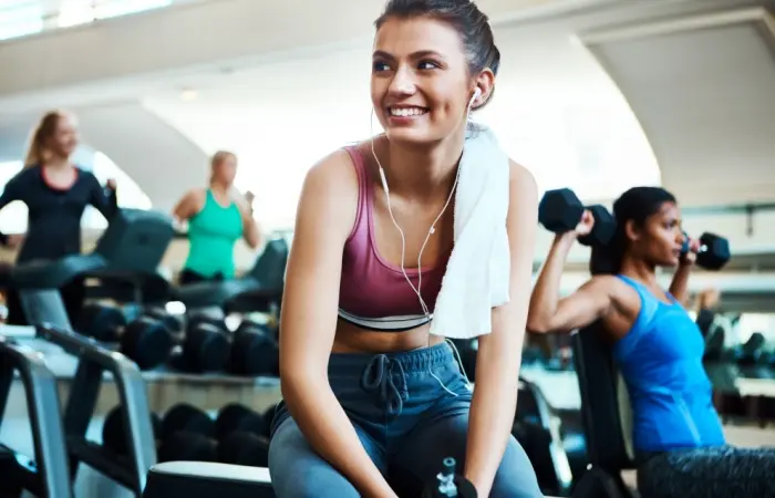 A woman in a gym