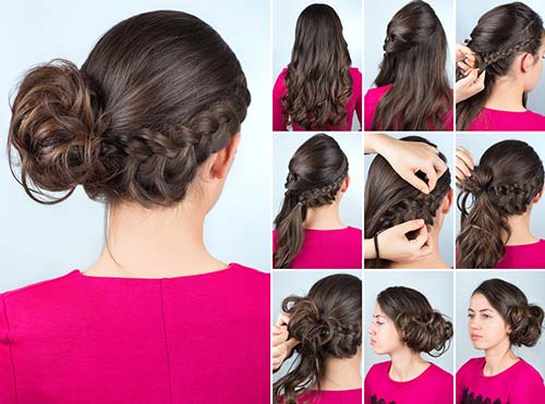 Braided side updo hairstyle