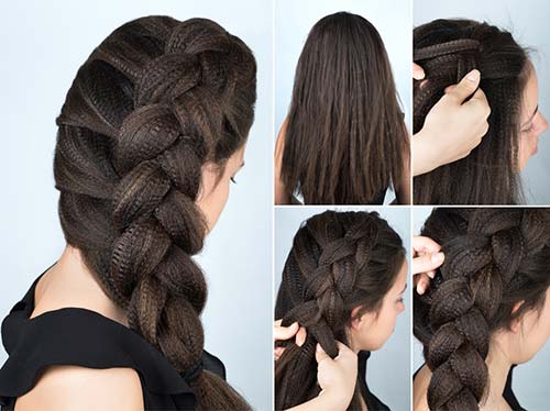 Crimped side swept updo hairstyle