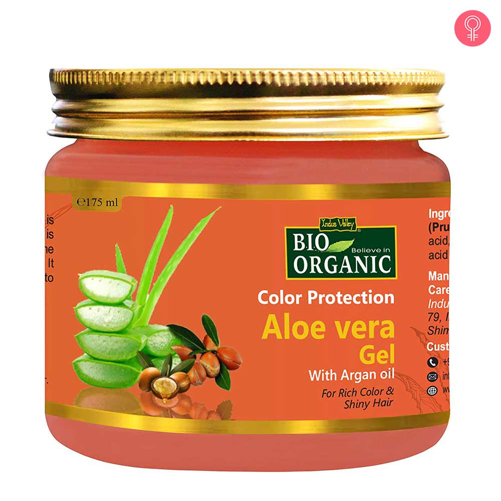 Indus Valley Bio Organic Color Protection Aloe Vera Gel With Argan Oil For Rich Colour & Shiny Hair