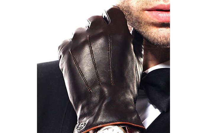 Luxury Mens Winter Italian Leather Gloves