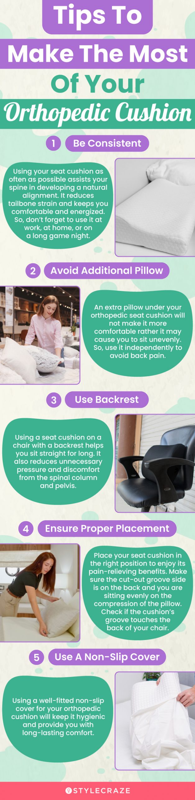 Tips To Make The Most Of Your Orthopedic Cushion (infographic)