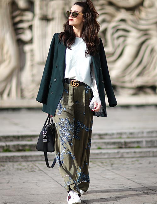 Velvet Blazer With Palazzos