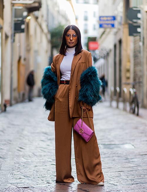 Vintage Coat With Wide-Leg Pants