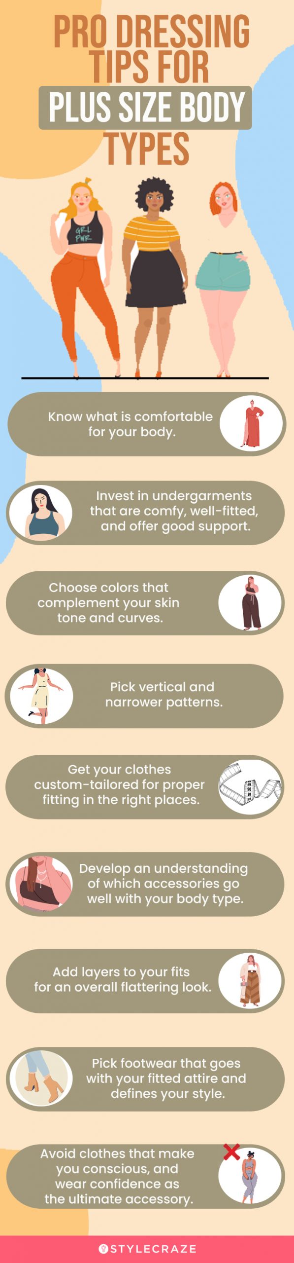 pro dressing tips for plus size body types (infographic)