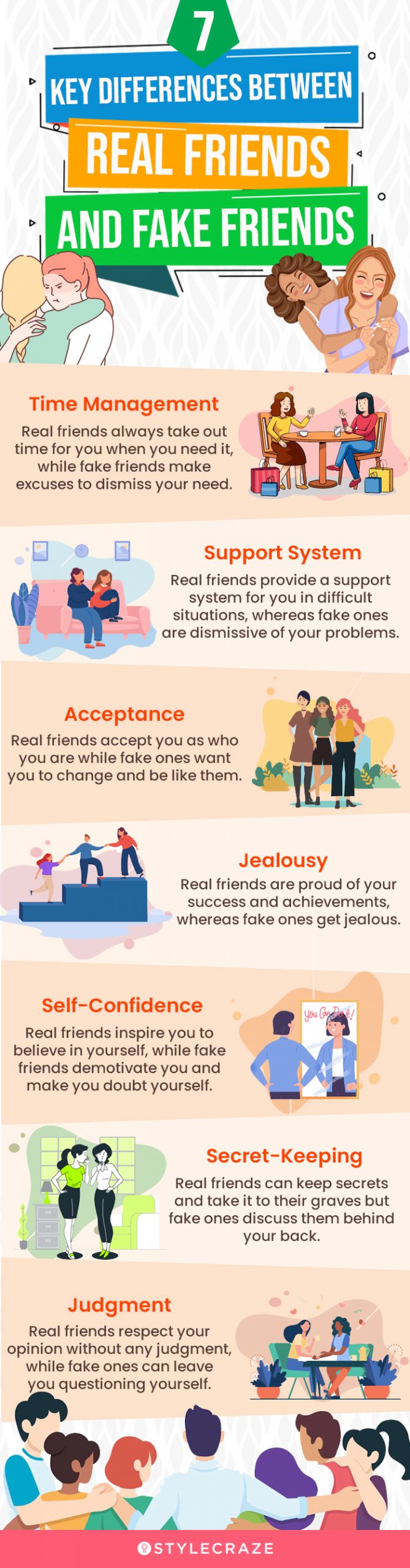 7 key differences between real friends and fake friends (infographic)
