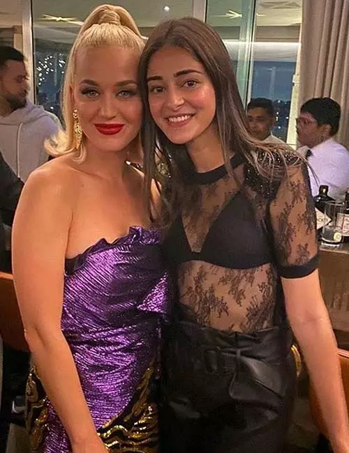 Katy Perry is seen interacting with all the stars who attended the party