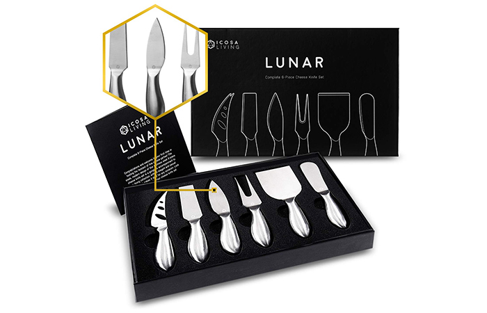 LUNAR Premium 6-Piece Cheese Knife Set