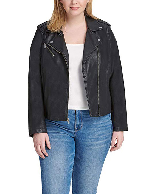 Levi's Ladies Outerwear Women's Plus Size Classic Faux Leather Motorcycle Jacket