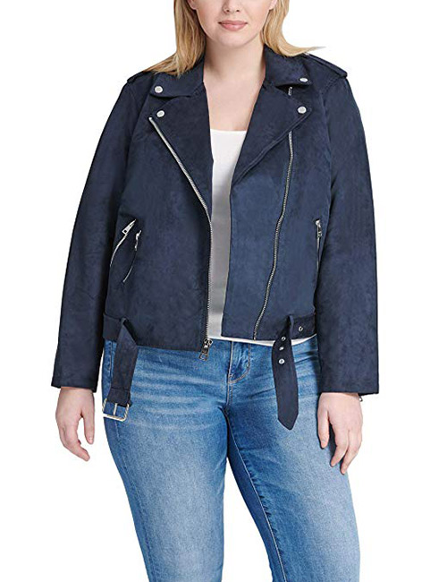 Levi's Ladies Outerwear Women's Plus Size Faux Suede Motorcycle Jacket