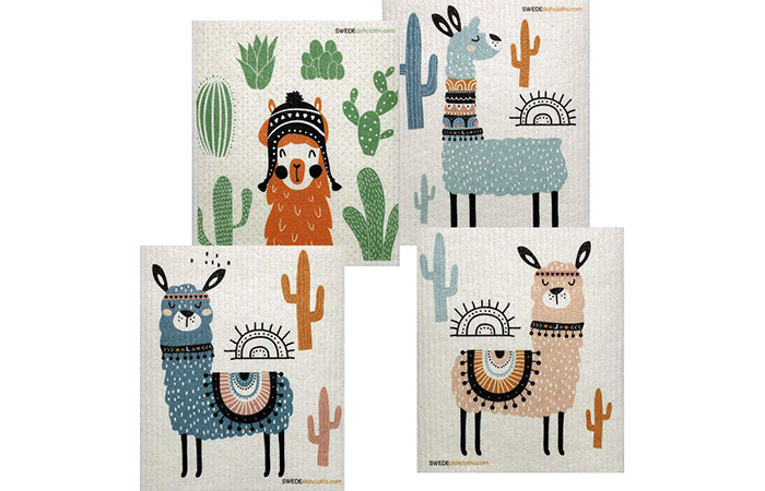 Mixed Llama Swedish Dishcloth Set