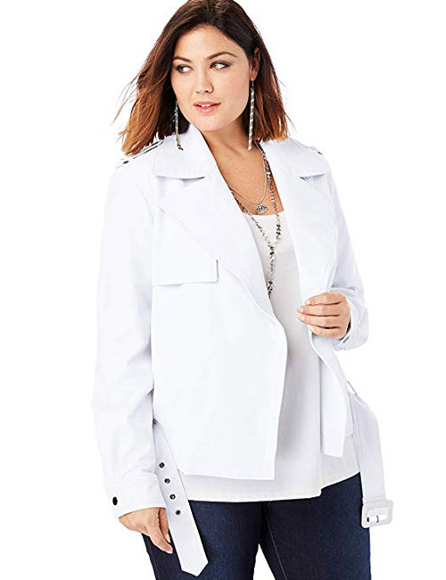 Roamans Women's Plus Size Classic Moto Jacket