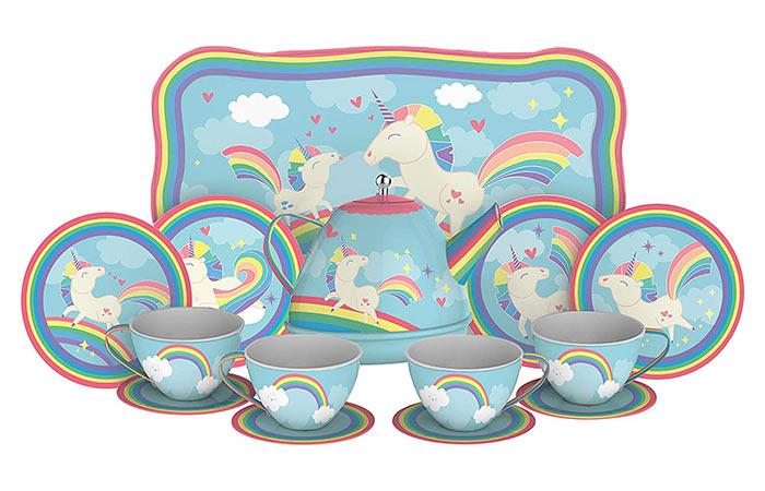 Schylling Unicorn Tin Tea Set