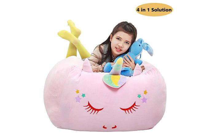 Yoweenton Unicorn Stuffed Animal Toy Storage