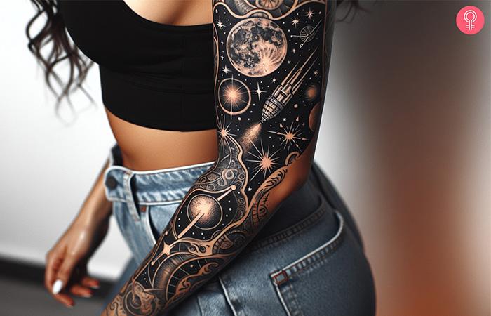 50 Creative Space Tattoo Ideas For Women To Try