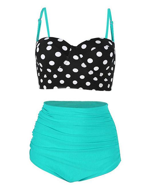 Angerella Vintage Polka Dot High-Waisted Bathing Suit