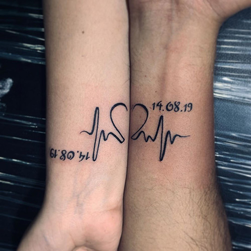 Couple love tattoo design