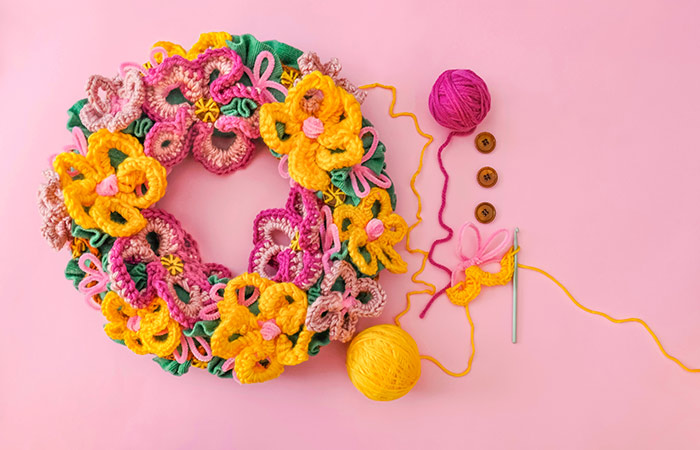 Crochet Woolen Wreath