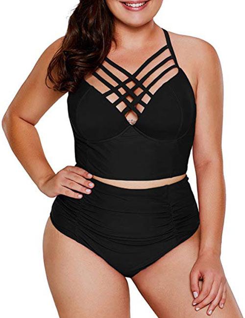 DearLove Strappy High-Waist Bikini Swimsuit