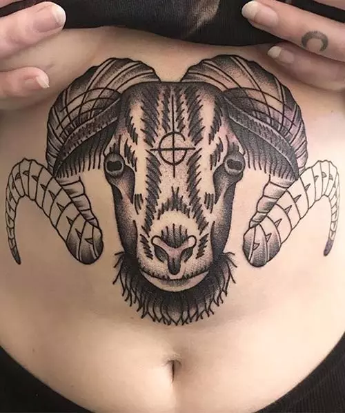 Demon abdomen tattoo design