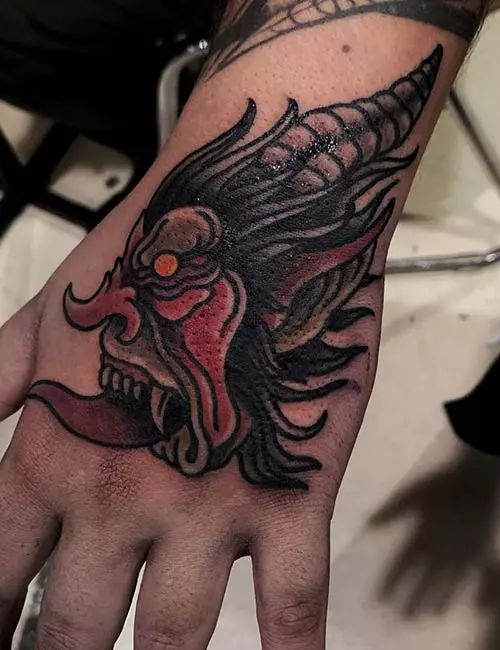Demon hand tattoo design