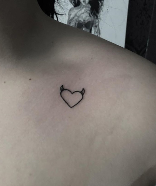 Devil heart tattoo design