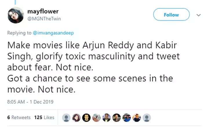 Director of Lootera, Vikramaditya Motwane called Sandeep Vanga out in a shady tweet