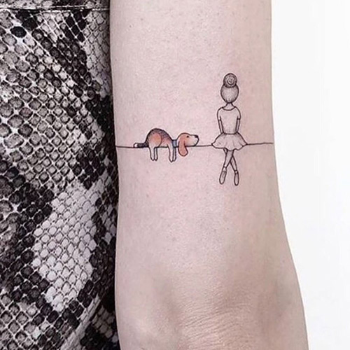 Dog love tattoo design