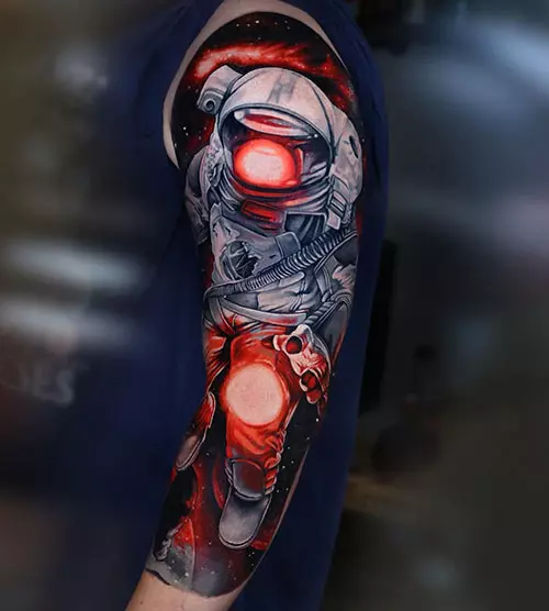Galaxy astronaut space tattoo
