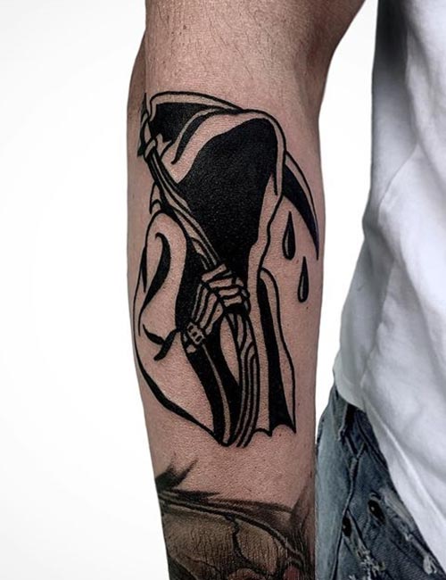 Grim reaper demon tattoo design