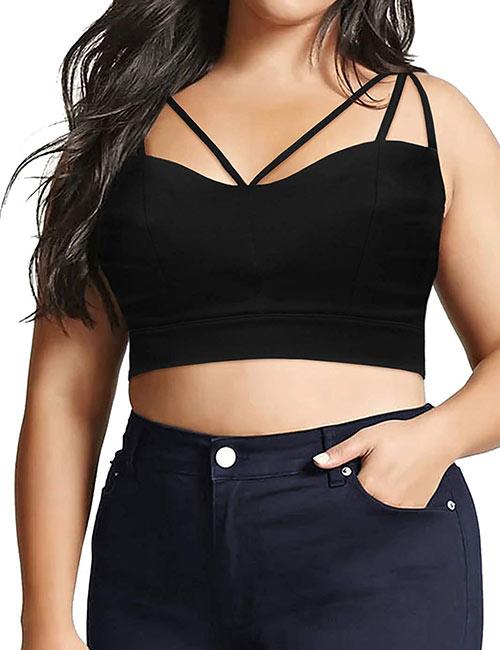 white plus size bralette