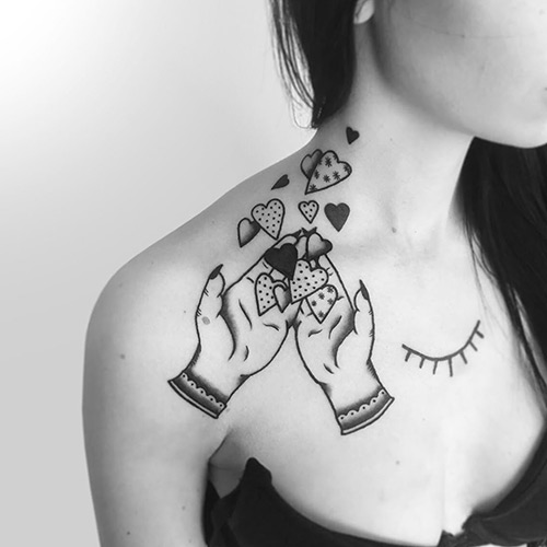 Love shoulder tattoo design