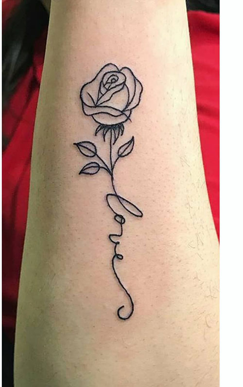 Rose love tattoo design