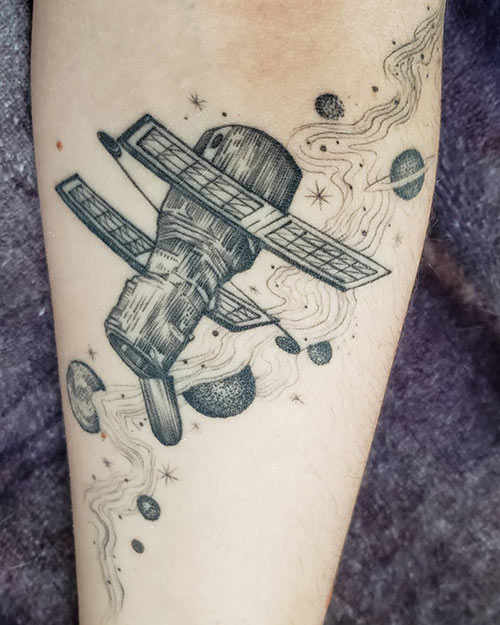 Satellite space tattoo