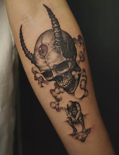 Skull demon tattoo design