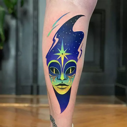 Space alien tattoo