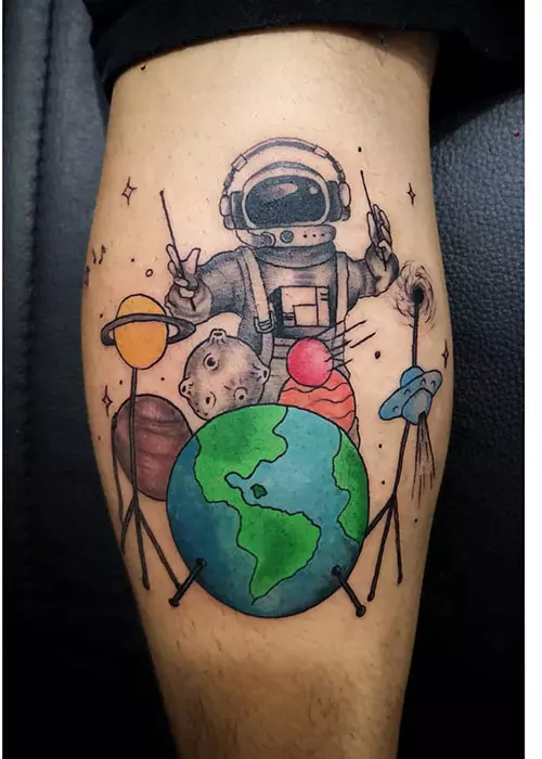 Space music tattoo