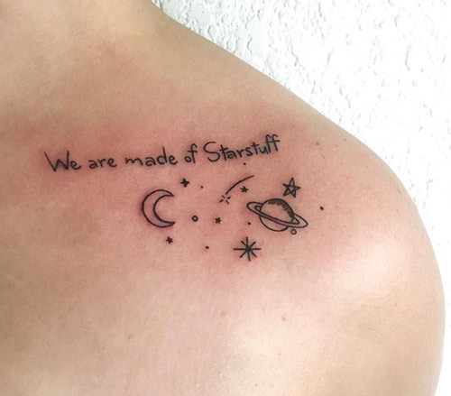 Space shoulder tattoo