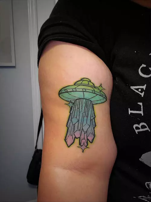 Space UFO tattoo