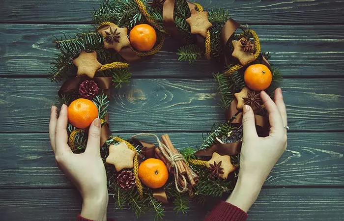 Tangerine And Cookie Wreath