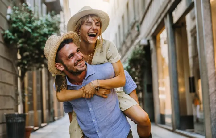 A happy couple in love