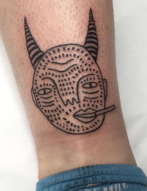 Tribal demon tattoo design