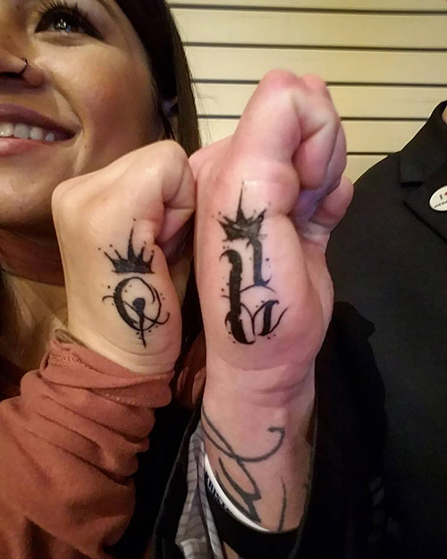 Tribal king and queen tattoos