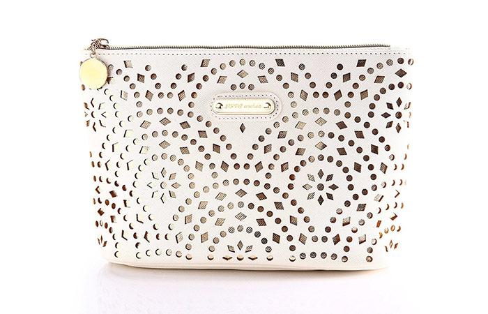 Wuhua Gold Pattern Cosmetic Bag With Zipper