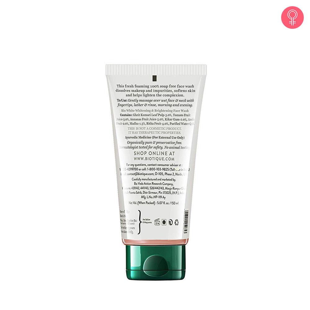 bio white face wash review