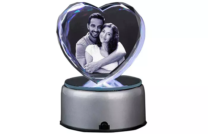 Customized 3D Heart Crystal Showpiece
