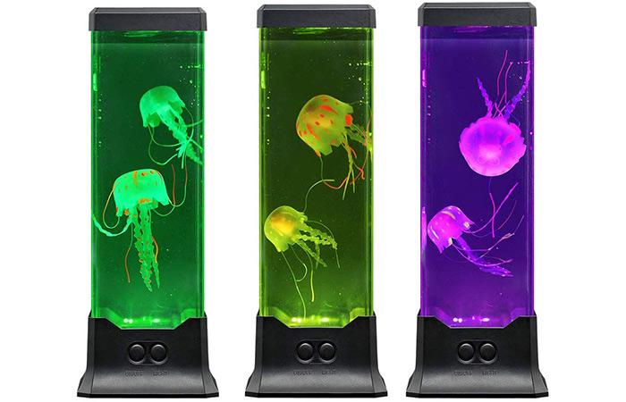 Electric Jellyfish Tank Table Lamp With Color Changing Light