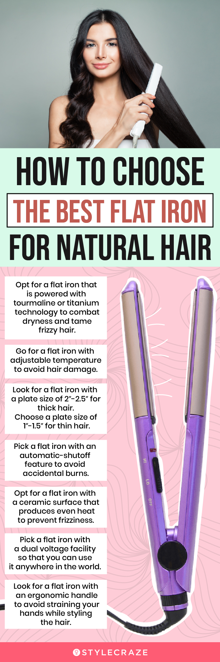 How To Choose The Best Flat Iron For Natural Hair (infographic)