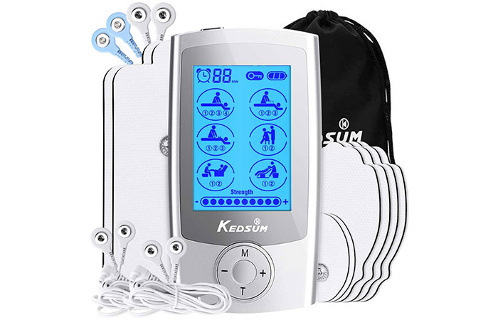 Rechargeable TENS Unit Muscle Stimulator with Travel Case, 3rd Gen 16 Modes TENS  Unit Machine with 8 pcs Premium Electrode Pads for Pain Relief -  Independent A/B Channel