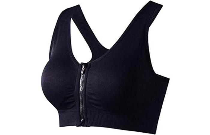 WANAYOU Front Zip Wireless Post-Surgery Bra Active